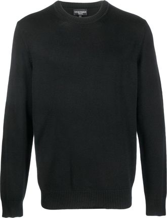 Emporio Armani crew-neck wool jumper - men - Virgin Wool - S - Black