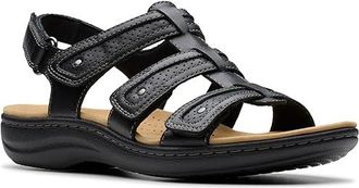 Clarks Laurieann Ivy Womens Sandals Black Leather : 8 B - Medium