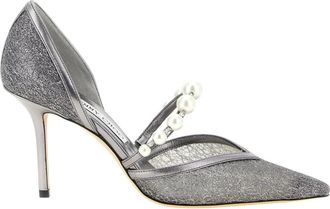 Jimmy Choo London Aurelie 85 Pumps - Dames - Pumps - Grijs - 40 EU - Leer - Schoenen