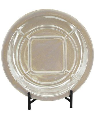 A&B Home Discontinued A&B Home Shelby Iridescent Ceramic Charger With Stand