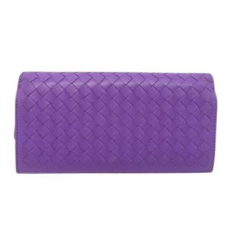 Bottega Veneta Pre-owned Long wallet (bi-fold) - unisex - Vintage Accessoires - Paars - ONE Size - Leer - Vintage
