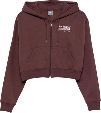 New Balance Logo-print Cropped Hoodie