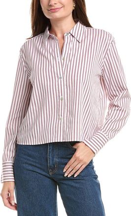 Vince Till Stripe Cropped Button Down