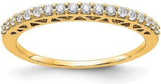 Diamond2Deal 14k Gold Lab Grown Diamond Wedding Band Ring 1/4Ct Clarity- VS Color- G-H
