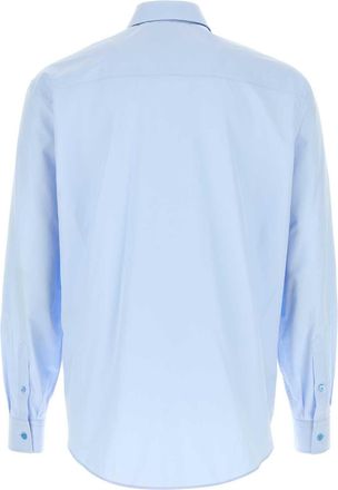 Fendi Mens Light Blue Poplin Shirt Sagittarius Exterior: Cotton Camicie