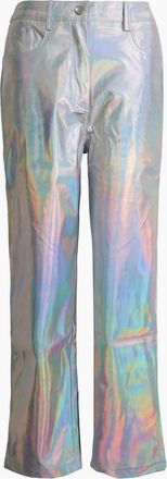 Amy Lynn Womens Lupe Metallic Patterned Straight Pants - Metallics - Size: 10/32in