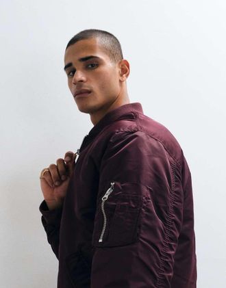 Asos giacca bomber bordeaux-Rosso