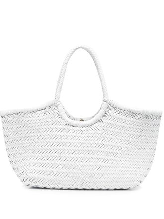 Dragon Diffusion woven leather shoulder bag - White
