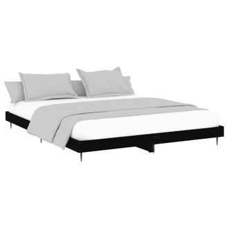 vidaXL Estructura De Cama Madera De Ingenier&iacute;a Negra 200x200 Cm Vidaxl
