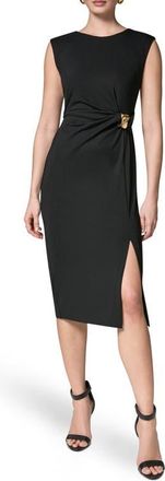 DKNY Twist Clasp Sheath Dress in Black at Nordstrom, Size 10