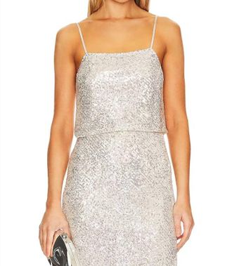 Enza Costa Sequin Cami In Nude