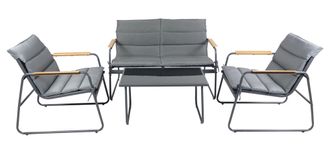 VCM Vcm 4 Piezas Conjunto De Muebles De Jard&iacute;n Grupo De Asientos Grupo De Comedor 1xmesa, 2x Sillas, 1x Sof&aacute; Mesa Dimensiones Aprox. Al. 41 X An. 74 X P. 
