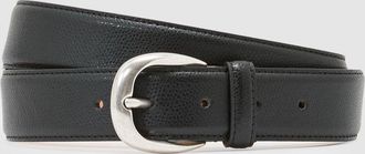 Reiss Black Pierced-leather Curved-buckle Belt, 38