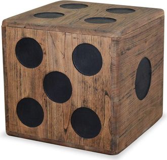 vidaXL Caja de almacenamiento diseño de dado madera Mindi 40x40x40 cm vidaXL