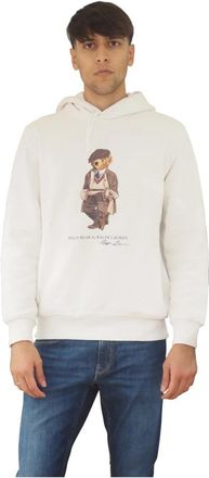 Ralph Lauren Witte Polo Bear Sweatshirt - S- WHT - Heren - Hoodies - Wit - S - Katoen - Hoodies & sweatvesten