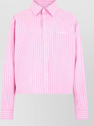 Balenciaga striped cropped cotton shirt