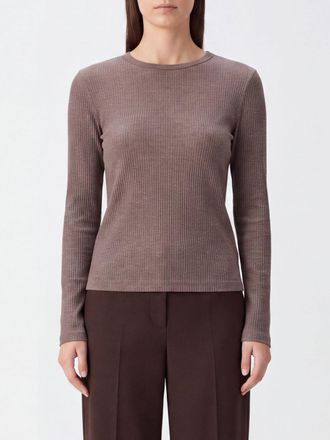Max Mara Maglia girocollo in lyocell e seta con vestibilit&agrave; slim fit e maniche lunghe