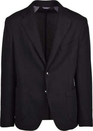 Out / Fit Black Knit Polyester-Blend Blazer