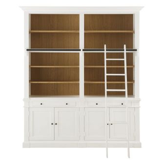 Maisons du monde Estanter&iacute;a blanca con 2 cajones, 4 puertas y una escalerilla