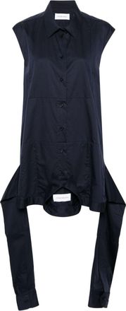 Viktor & Rolf Upside Down poplin shirtdress - women - Cotton - L - Blue