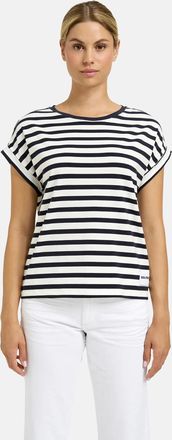 Smith & Soul T-Shirt SMITH & SOUL, Damen, Gr. XXL, marine, Single Jersey, Obermaterial: 46% Baumwolle, 46% Lyocell, 8% Elasthan, gestreift, normal, Rundhals, Umsch