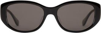 Mohala Eyewear Melialani Polarized ContourBridge Oval Sunglasses in Black Lava /Gray Lenses at Nordstrom