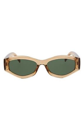 BCBGeneration 53mm Slim Geometric Oval Sunglasses in Mocha at Nordstrom Rack
