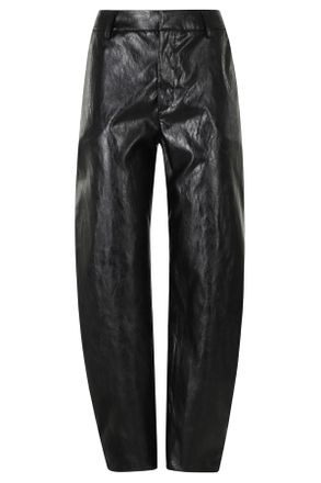 Federica Tosi Black Leather Metal Trim Balloon Polyurethane Pants