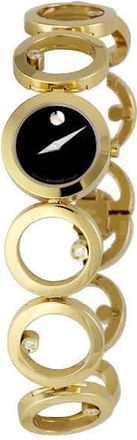 Movado Ono Quartz Black Dial Ladies Watch 0605821