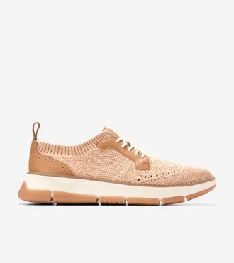 Cole Haan Womens ZER&Oslash;GRAND Rella Stitchlite Oxford Shoes - Beige Size 5.5