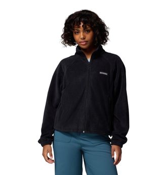 Columbia Womens Benton Springs Relaxed Full Zip Fleece Jacket, Black, Medium