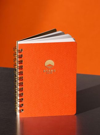 Beams Mens Small tangerine notebook