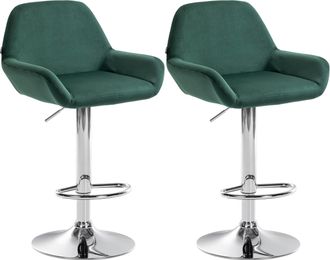 Clp Set De 2 Taburetes De Cocina Braga En Terciopelo Verde Oscuro