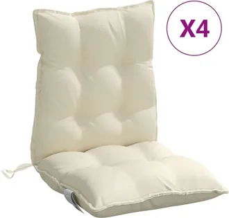 vidaXL Cojines Para Silla Con Respaldo Bajo 4 Uds Tela Oxford Crema Vidaxl
