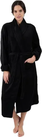 Leveret Womens Fleece Robe in Black at Nordstrom, Size X-Large