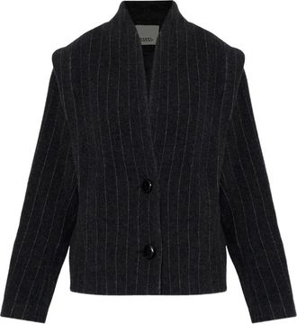Isabel Marant Cappotto imbottito gessato - Grigio