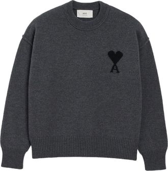 Ami Maglione girocollo Ami de Coeur in cotone - Grigio