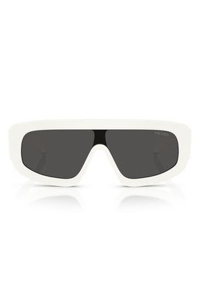 Prada 124mm Oversize Irregular Sunglasses in Talc /Dark Grey at Nordstrom