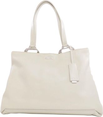 Miu Miu White Leather Tote Bag (Pre-Owned)