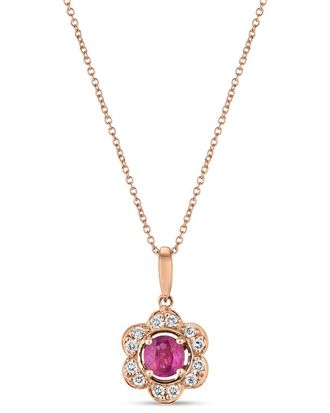 Le Vian 14K Rose Gold 0.44 Ct. Tw. Diamond & Ruby Pendant