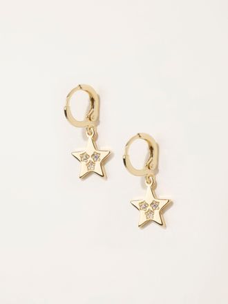 Fat Face FatFace Star Drop Earrings in Gold Tone
