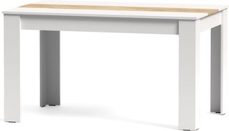 Home Heavenly Home Heavenlymesa De Comedor Mirko Fija - Dise&ntilde;o Moderno Y Resistente, Mesa Rectangular Para Comedor O Cocina - Estructura Esta Color: Blanco Oak Gold