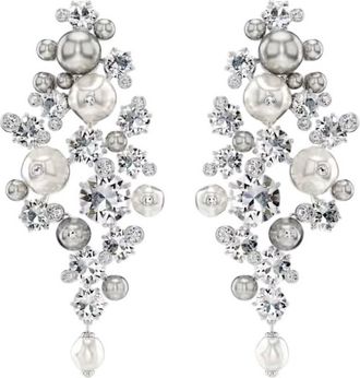 Swarovski Constella Crystal Pearl Clip Earrings