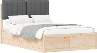 vidaXL Estructura De Cama Con Cabecera Tapizada Gris Oscuro Vidaxl