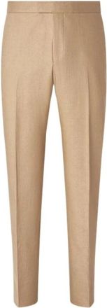 Ermenegildo Zegna Lange Formele Broek - Heren - Slim Fit Broeken - Bruin - L - Linnen - Broeken
