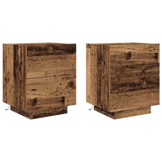 vidaXL Vidaxl - Armario De Noche Con Caj&oacute;n 2 Pcs Madera Vieja 45 X 40 X 55 Cm