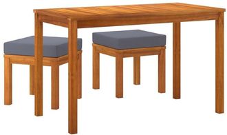 vidaXL Vidaxl - Set De Comedor Para Jard&iacute;n 3 Piezas Con Cojines Madera Acacia
