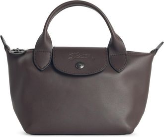 Longchamp Tasche mit Xs Le Pliage Xtra-Griff in Moka-Lear