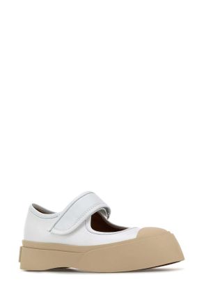 Marni Womens White Leather Mary Jane Sneakers Lilywhite