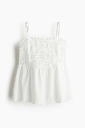 H&M Gesmoktes Tr&auml;gertop - Weiss